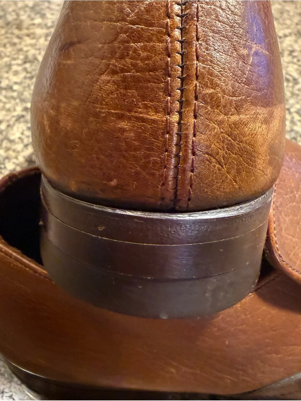Men's Vintage Chestnut Leather Slip-On Loafers